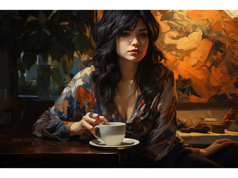 healthy woman drinking coffee